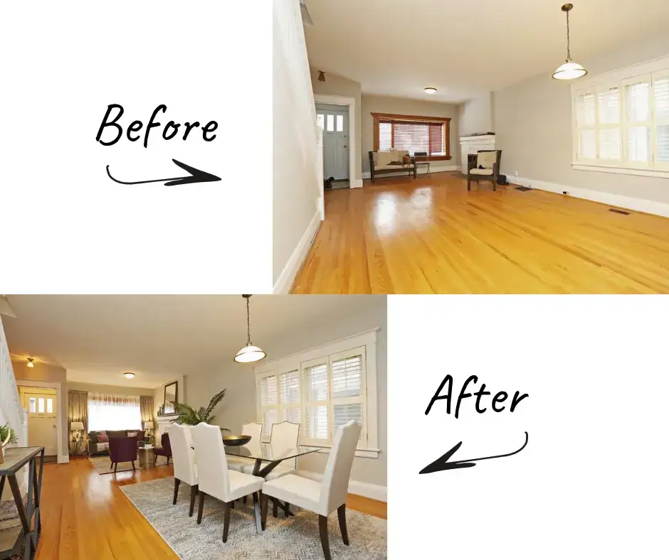 home staging przed i po, neutralne kolory w mieszkaniu