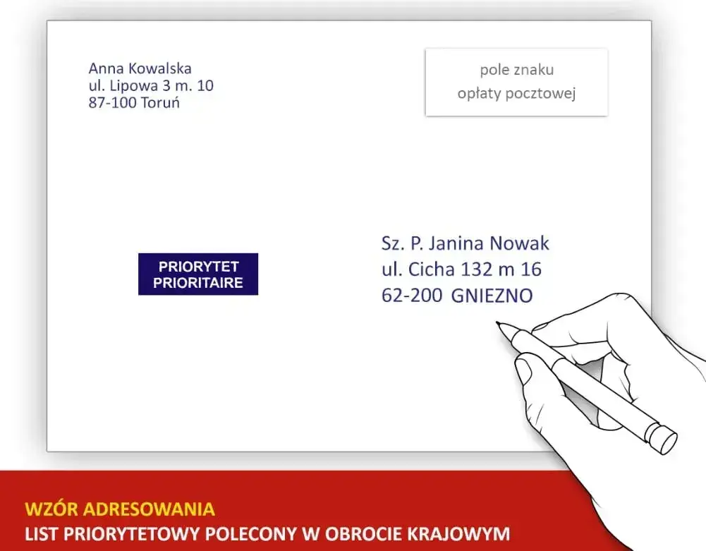 adresowanie przesyłki pocztowej wz&oacute;r