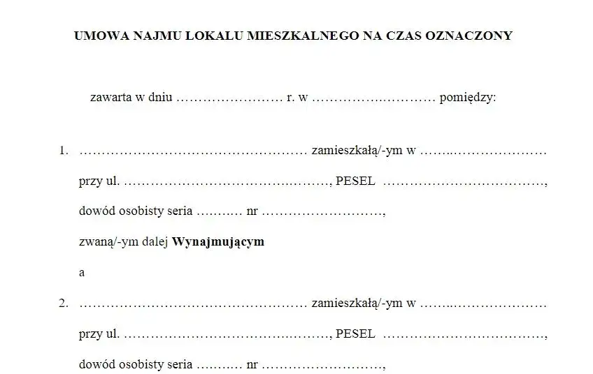 umowa najmu wz&oacute;r