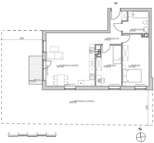 plan mieszkania M3 typowy układ