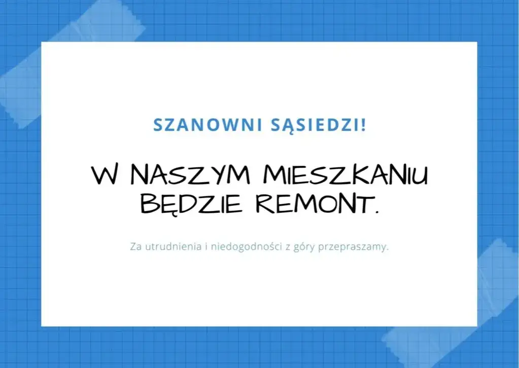 harmonogram remontu w bloku ogłoszenie