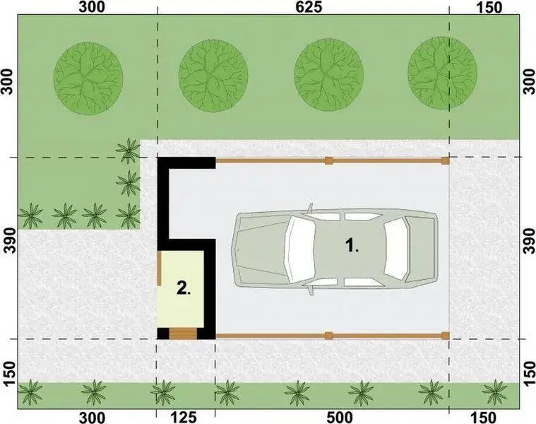 plan zagospodarowania działki wiata odległości