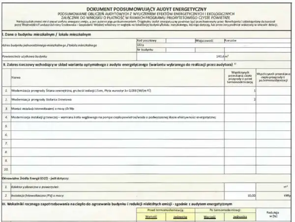 Koszt audytu energetycznego: Jak dostać 100% zwrotu z "Czyste Powietrze"?